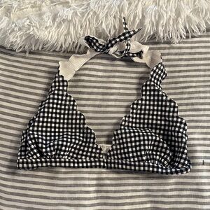 Marysia Swim Black and White Gingham Bikini Top
